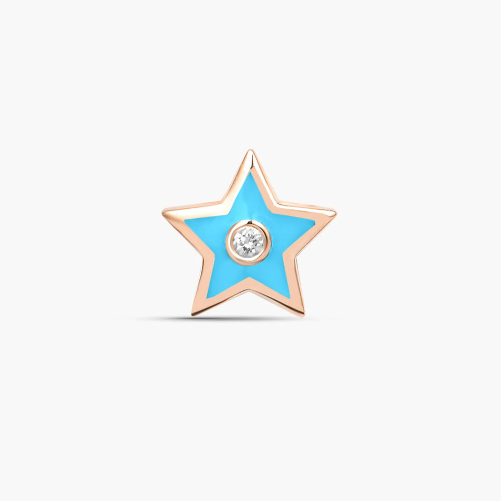
                  
                    DJULA BO solo étoile émail bleu et or rose 18 carats et diamants référence : HZ0265-RG
                  
                