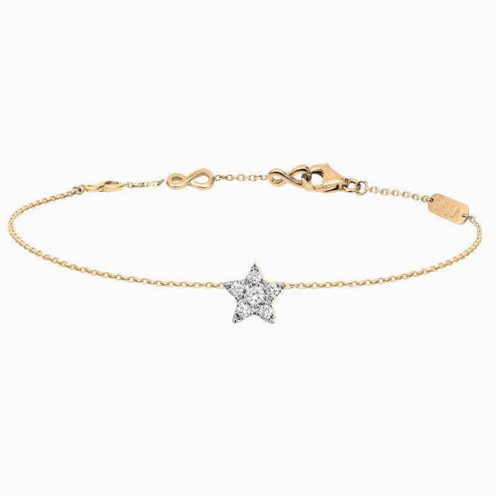 
                  
                    Djula Gourmette maille chaine en or blanc 18 carats avec motif Étoile Diamants référence : B64399-WG
                  
                
