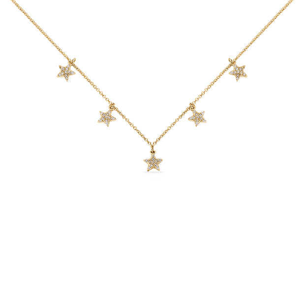Djula Collier en or blanc 18 carats  Avec 5 Étoiles Diamants référence : VNDJ0011-WG